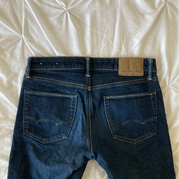 American Eagle 30x34 Slim Straight Next-Level Airflex indigo wash stretch jeans - Picture 6 of 7